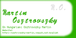 martin osztrovszky business card